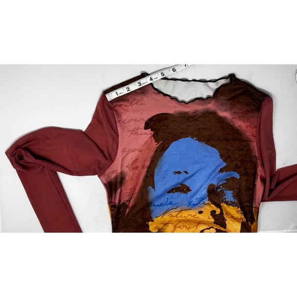 Shein Women's Cropped Top size XS With Sheer sleeves Pre-owned in good condition - Picture 5 of 9